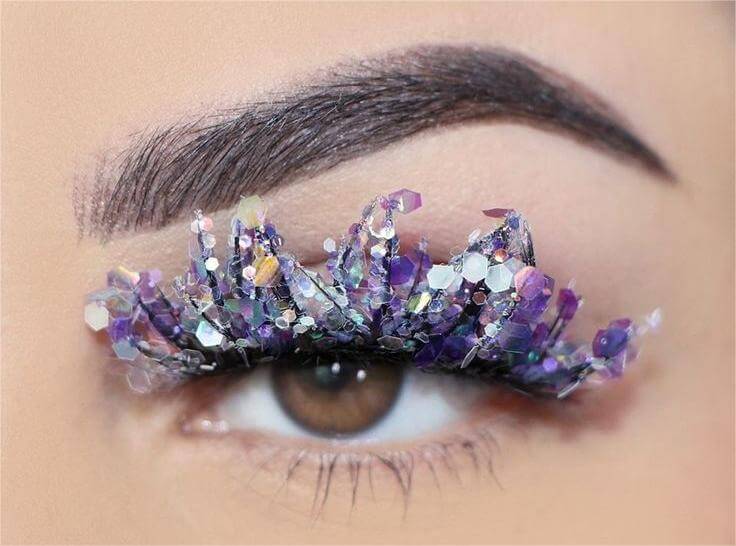 shimmering glitter eyelash